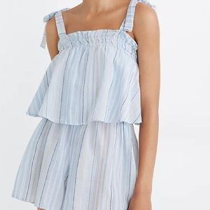 Madewell Tie-Strap Overlay Cover-Up Romper